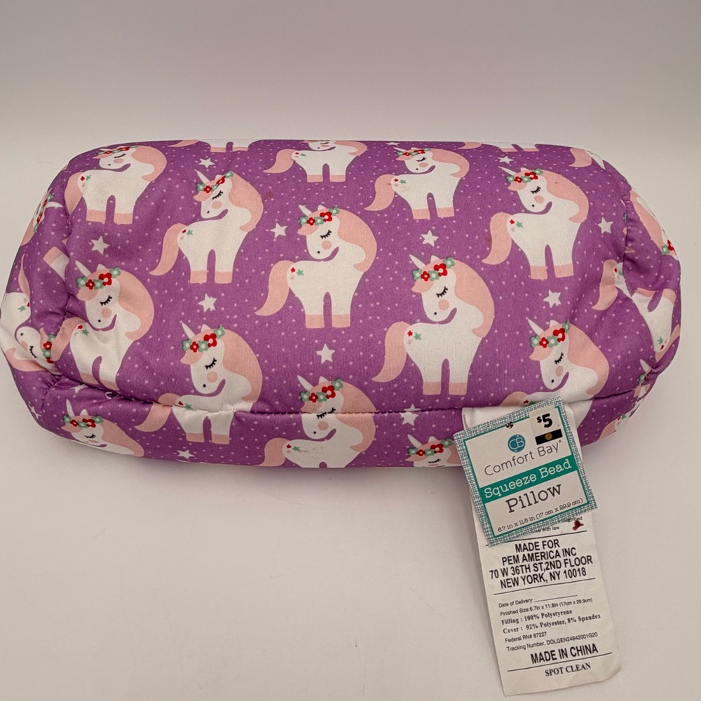 5 for $12 🔥 Comfort Bay Unicorn Squish Pillow - Pink and White
